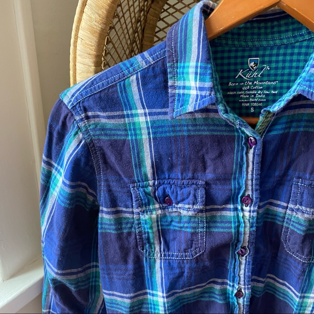 Kuhl Plaid Button Down heavier cotton  Top - Picture 3 of 8